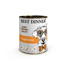 Бест Диннер консервы Мясные деликатесы для взрослых собак и щенков с 6 месяцев, индейка, 340 г