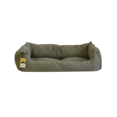 Моськи-Авоськи Лежанка "Бархат" прямоугольная пухлая с подушкой, 78х56х20 см, цвет хаки