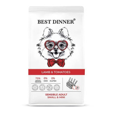 Бест Диннер Adult Sensible Mini сухой корм для собак мелких пород, ягненок и томаты, 1,5 кг