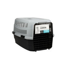 M-PETS Контейнер-переноска для животных до 16 кг, цвет черный с серым, 68,4x47,6x42 см