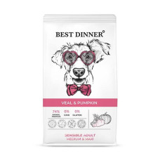 Бест Диннер Adult Sensible Medium&Maxi сухой корм для собак средн/крупн.пород, телятина и тыква,12 кг