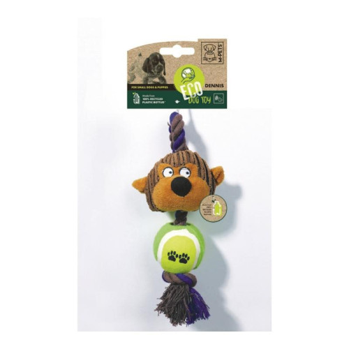 M-PETS  Игрушка мягкая для собак Обезьянка Деннис с канатом и мячиком, 24 см