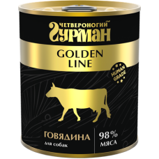 Четвероногий гурман Golden Line консервы для собак с говядиной в желе, 340 г