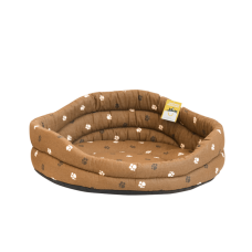 Моськи-Авоськи Лежанка круглая стёганая с подушкой, 57х57х20 см, цвет коричневый
