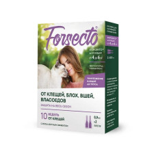 FORSECTO Капли инсектоакарицидные для кошек от 4 до 6 кг, 0,9 мл