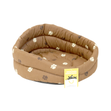 Моськи-Авоськи Лежанка круглая стёганая с подушкой, 47,5х47,5х21,5 см, цвет коричневый
