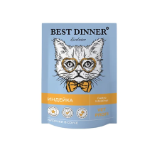 Бест Диннер Пауч Exclusive Vet Profi Gastro Intestinal для взрослых кошек, кусочки в соусе, с индейкой, 85 г